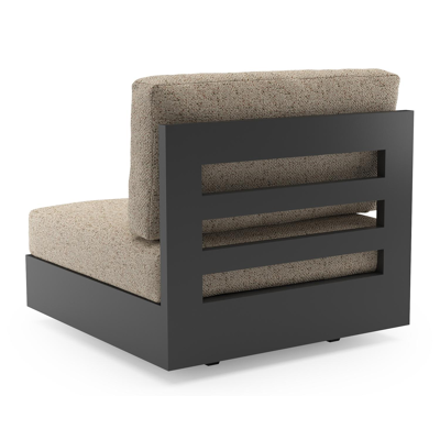 Como loungestoel in zwart aluminium met bora jungle all weather cosytica kussen