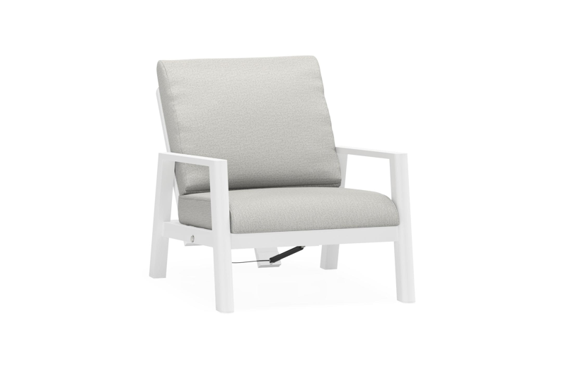 Cirello loungestoel 1-zit in wit aluminium met savane nimbus all weather sunbrella® luxe kussen