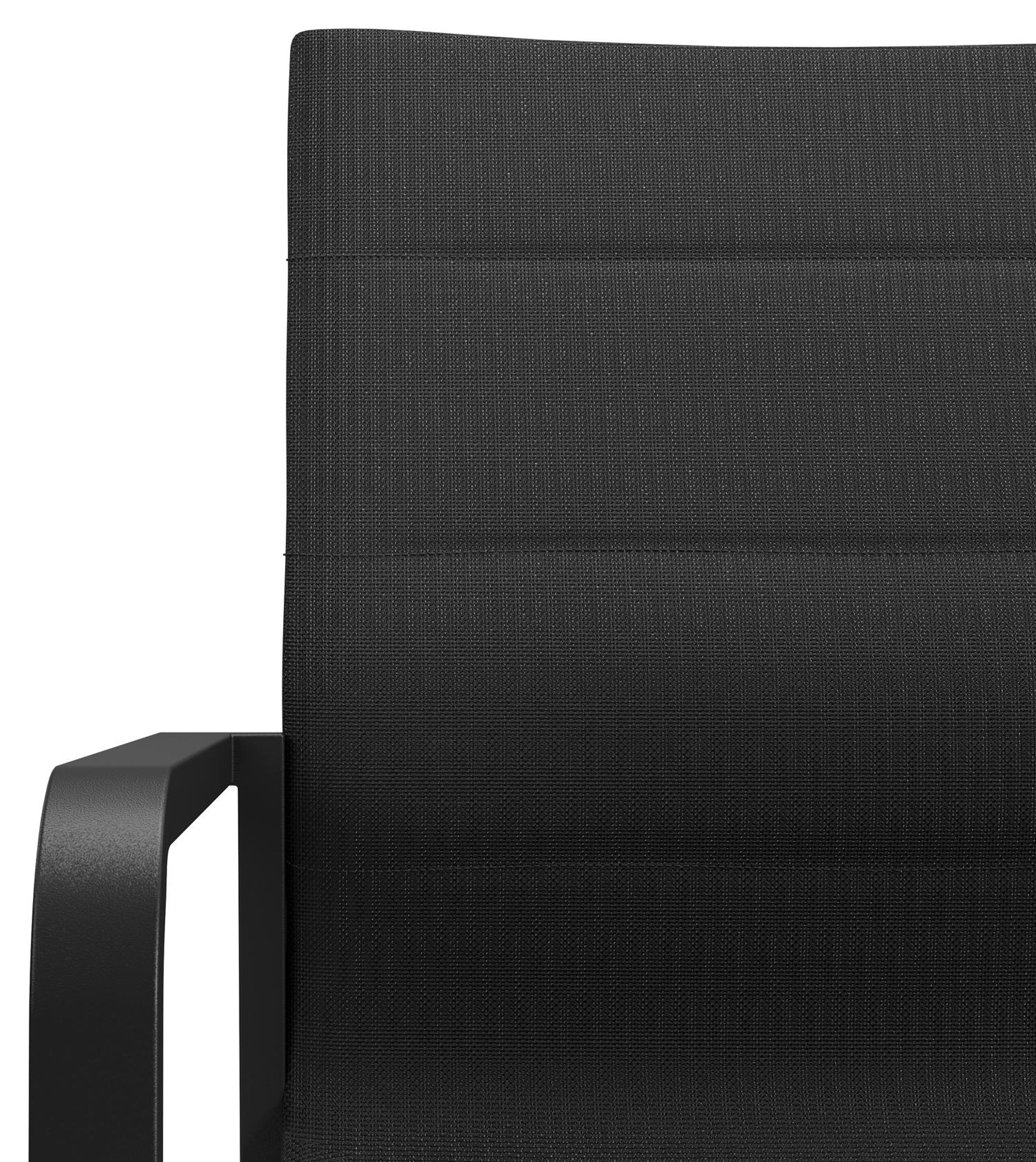 Chaise de jardin empilable Como in aluminium noir et textilène luxe confort noir