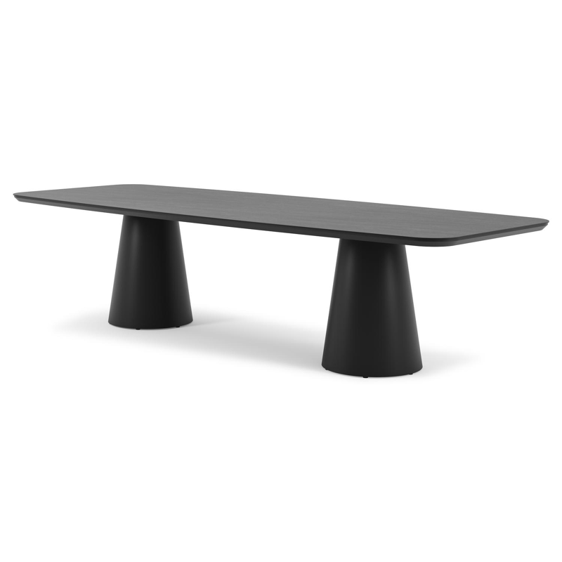Donato tuintafel in zwart aluminium en volkeramiek basalt black - L 315 x B 115 x H 74 cm