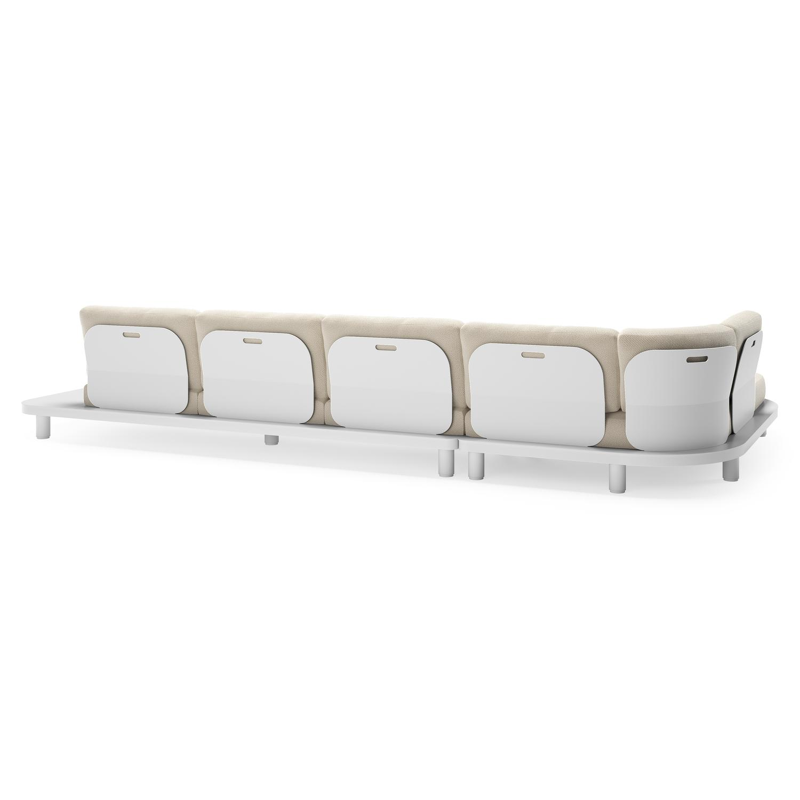 Donato loungehoek in wit aluminium met all weather cosytica Althea Off White kussen