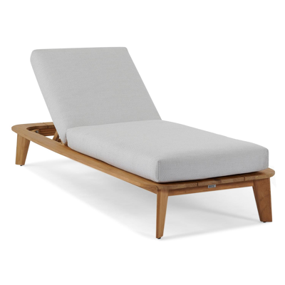 Lacrima verstelbaar ligbed in naturel teak met lopi marble all weather sunbrella® luxe kussens