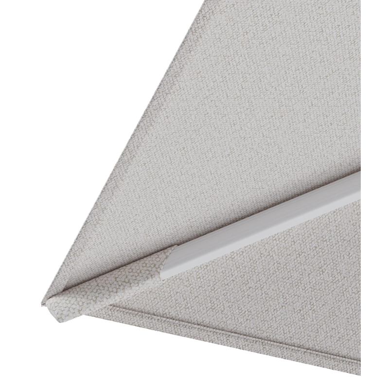 Parasol pendant Rufina avec fonction tilt en aluminium blanc et toile de parasol en All Weather Solica Ego Eggshell  - Lg.1 400 x Lg.2 300 cm (sans pied de parasol