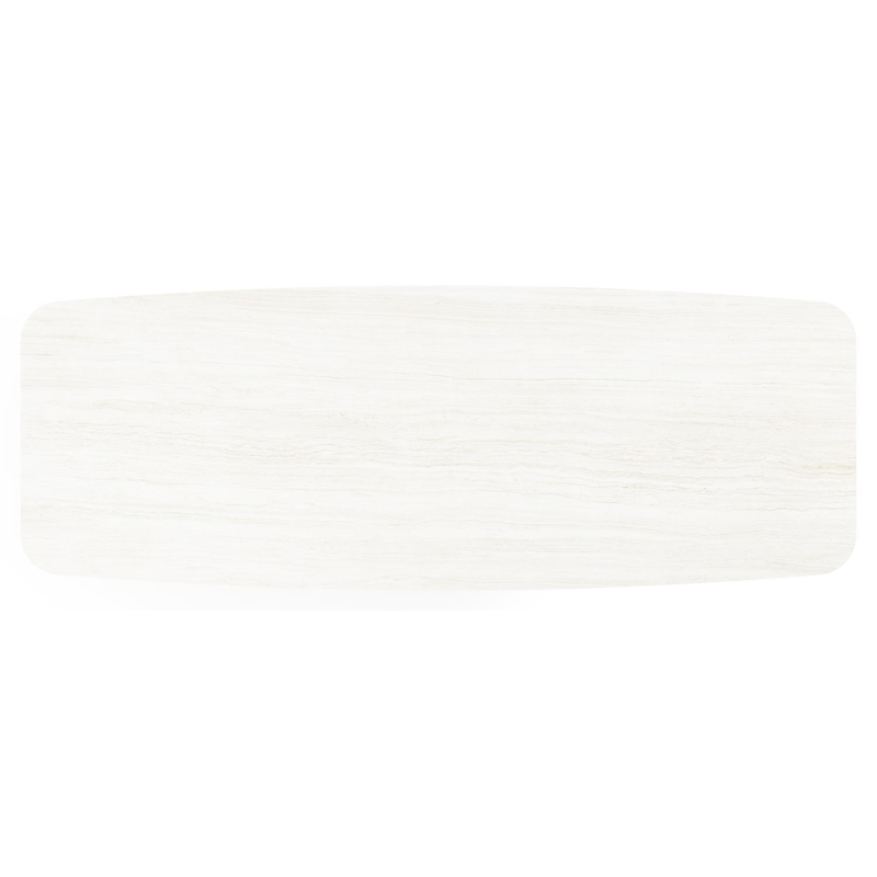 Lacrima tuintafel bootvorm in zwart aluminium en volkeramiek calista - L 315 x B 115 x H 73 cm