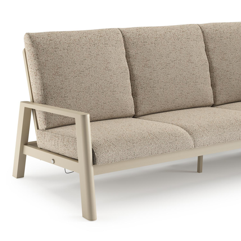 Cirello loungeset in beige aluminium met bora jungle all weather cosytica kussen