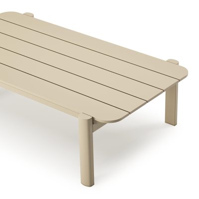 Table de basse Salamanca en aluminium beige - Lg. 120 x Lrg. 68,3 x Haut. 34,4 cm
