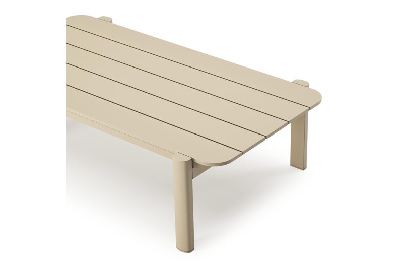 Salamanca loungetafel in beige aluminium - L 120 x B 68.3 x H 34.4 cm
