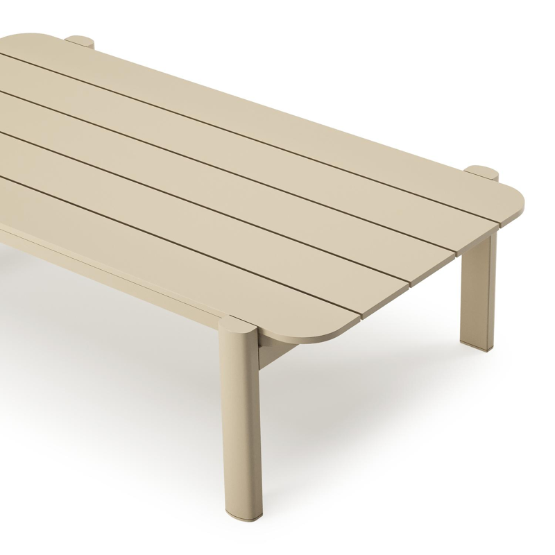Salamanca loungetafel in beige aluminium - L 120 x B 68.3 x H 34.4 cm
