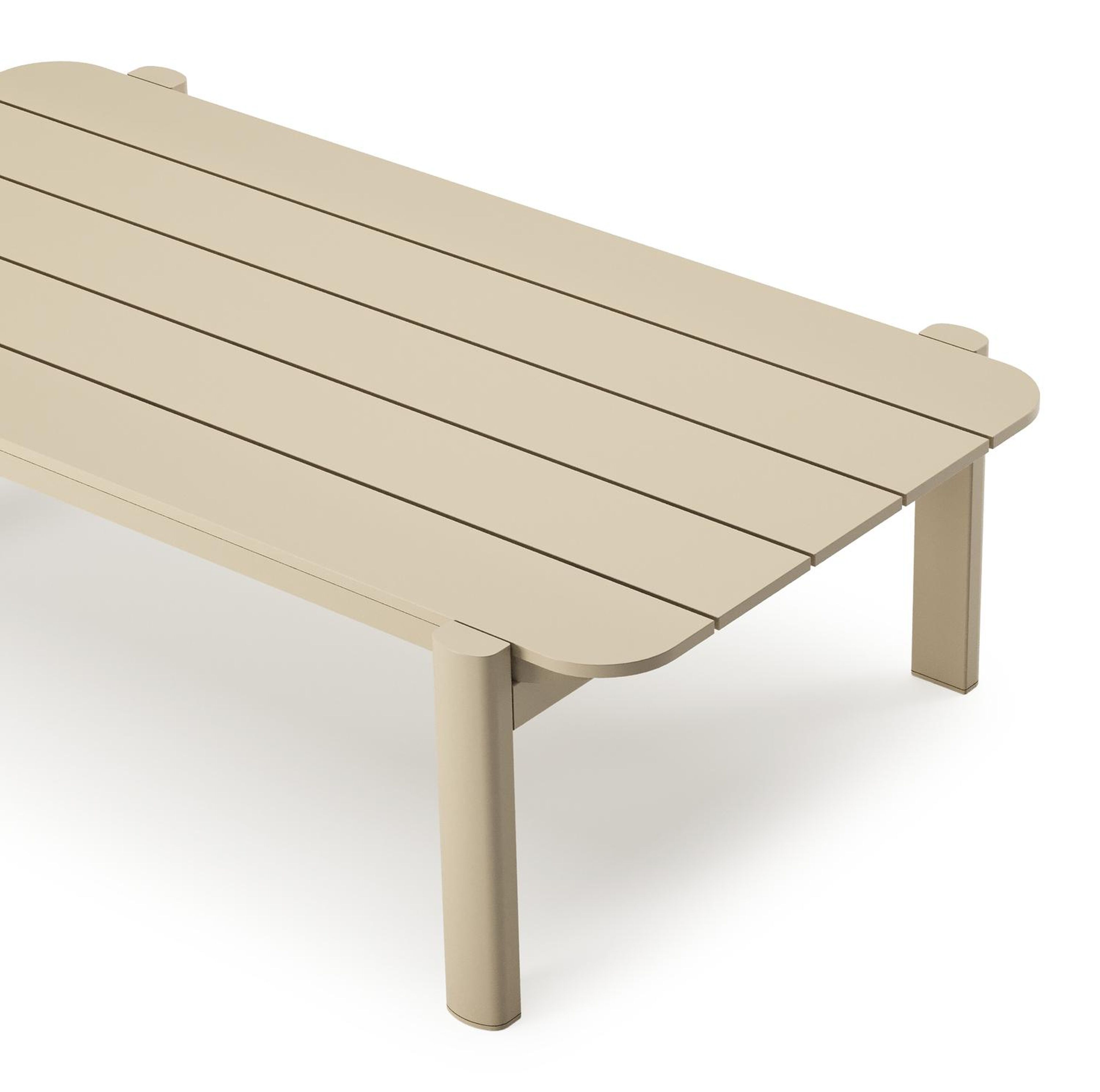 Salamanca loungetafel in beige aluminium - L 120 x B 68.3 x H 34.4 cm