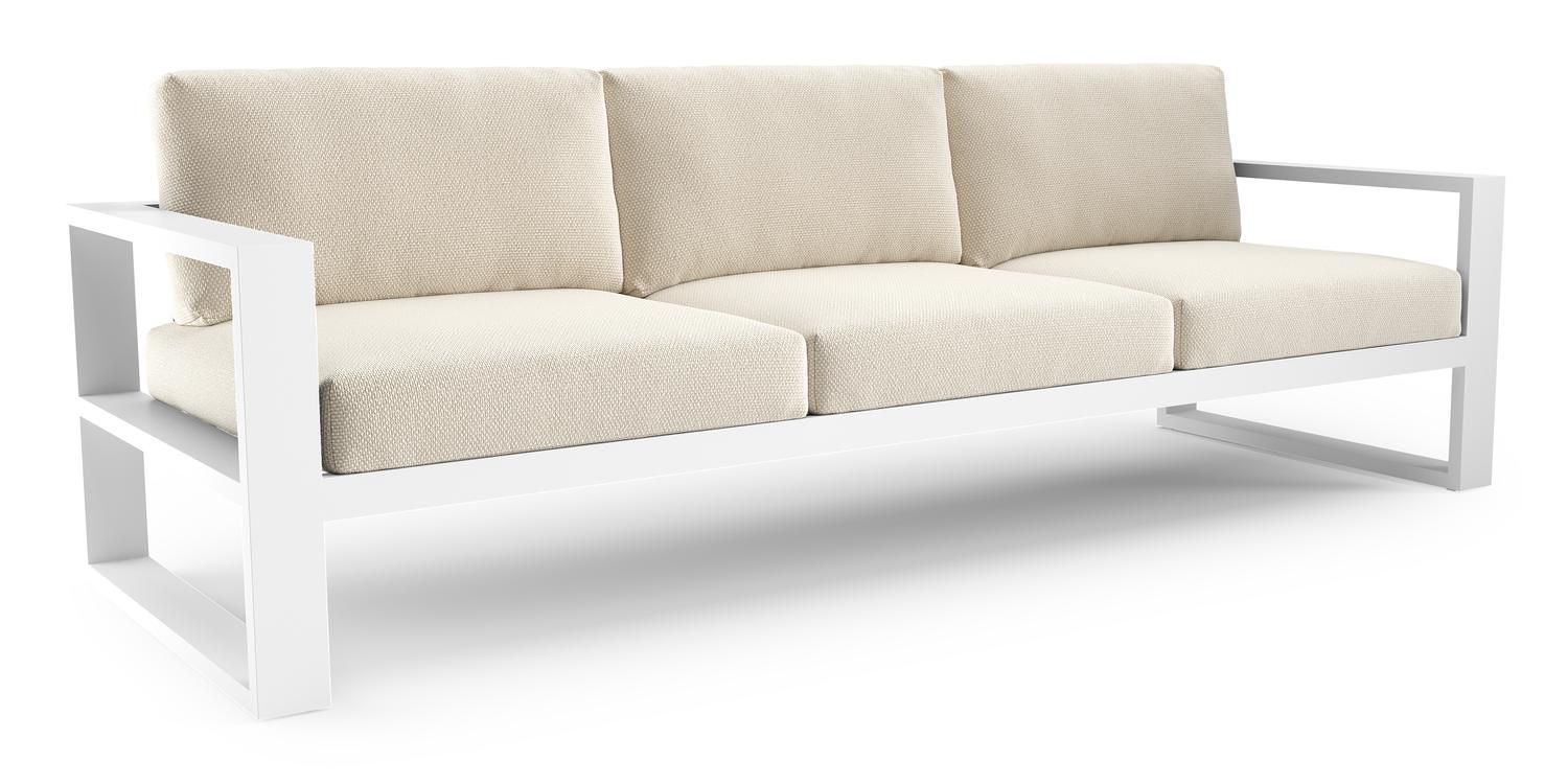 Verato loungebank in wit aluminium met althea off white all weather cosytica kussen