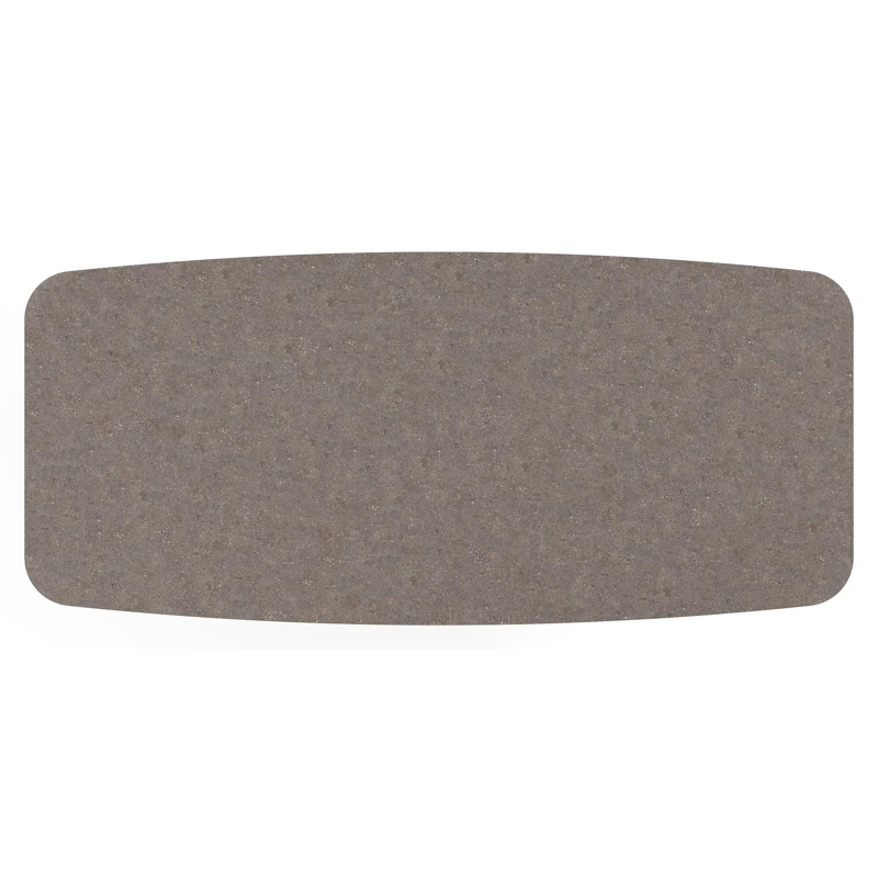 Lacrima tuintafel bootvorm in zwart aluminium en volkeramiek wulong - L 255 x B 115 x H 73 cm