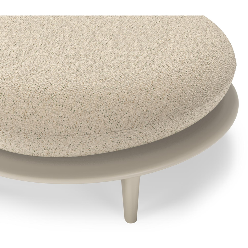 Bomero poef in beige aluminium met bora forest all weather cosytica kussen