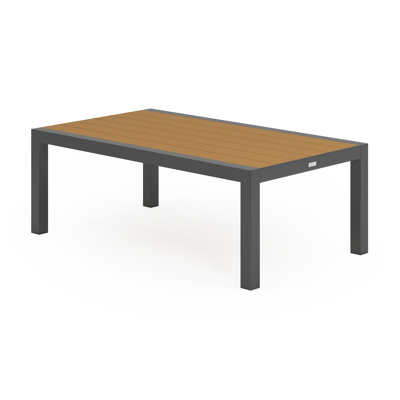 Alcudia loungetafel in grijs aluminium en polywood - L 120 x B 70 x H 43 cm