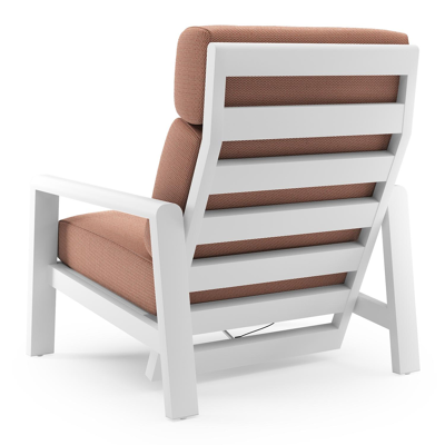 Cosenzo loungestoel in wit aluminium met lopi fawn all weather sunbrella® luxe kussen