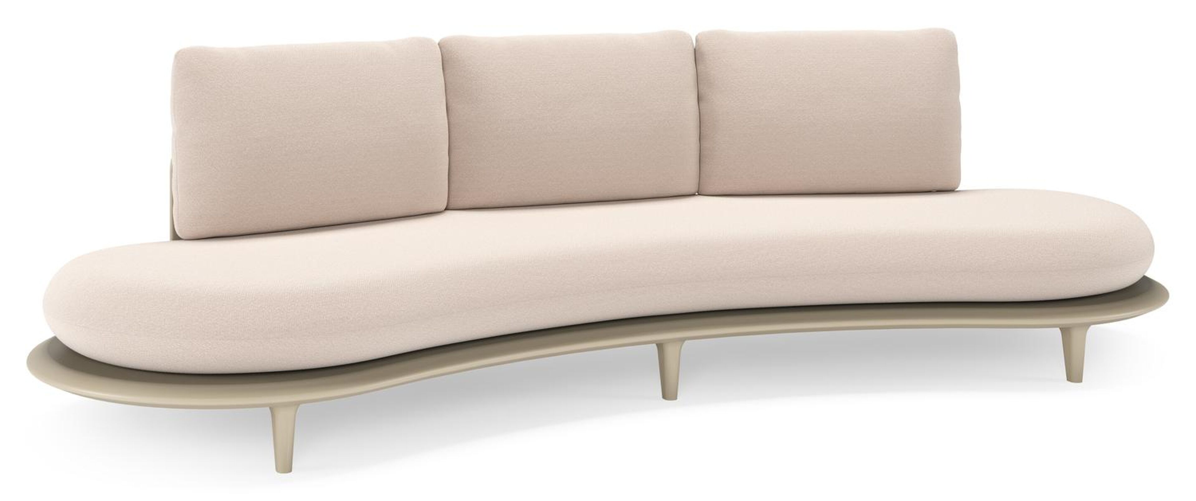 Bomero loungebank in beige aluminium met wander pilat all weather sunbrella® luxe kussen