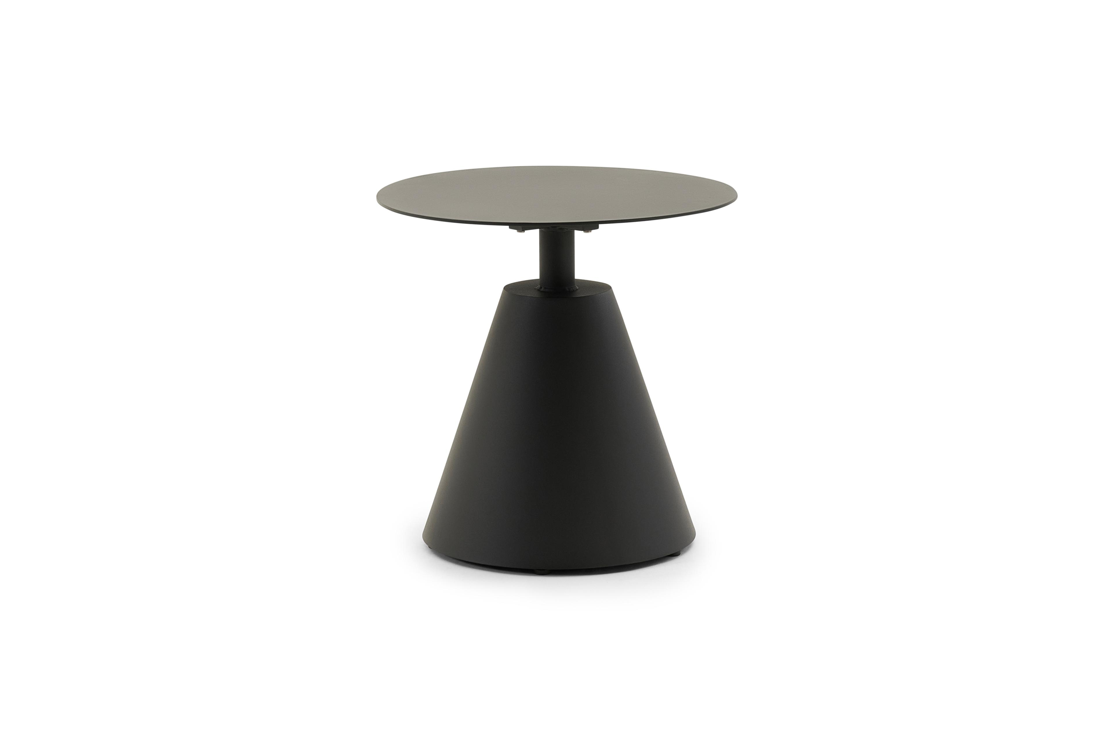 Lucca bijzettafel in zwart aluminium - Dia. 50 x H 50 cm