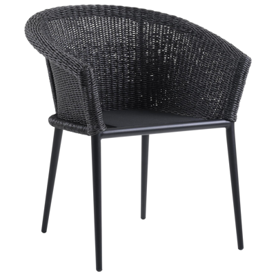 Toblino stapelbare tuinstoel zwart - aluminium en wicker