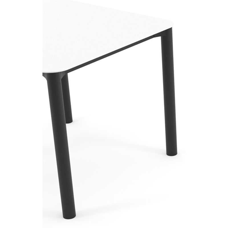 Orso tuintafel rechthoekig afgerond in zwart aluminium en volkeramiek Arctic White - L 90 x B 90 x H 74.5 cm