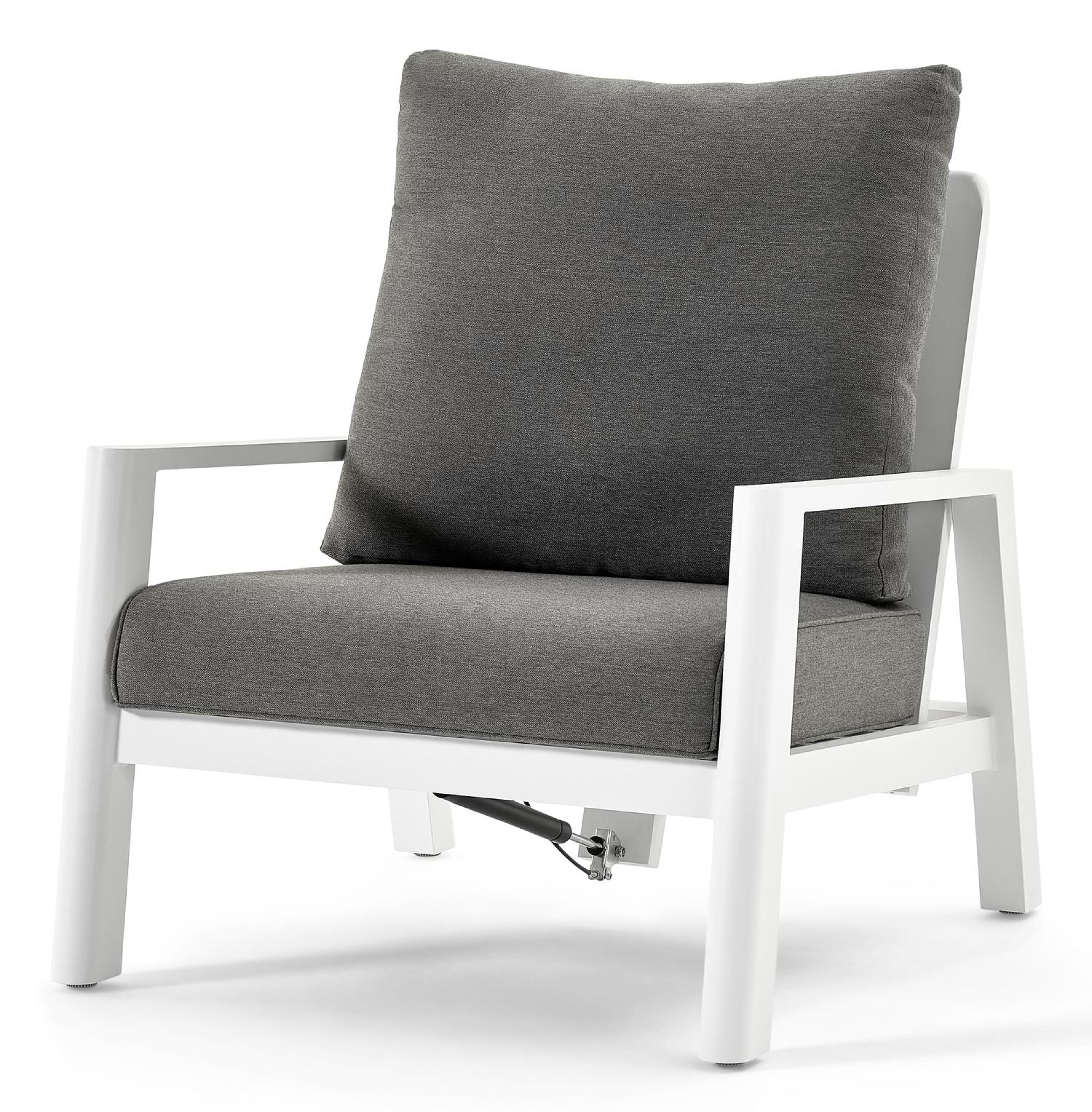 Cirello lounge 1-zit in wit aluminium
