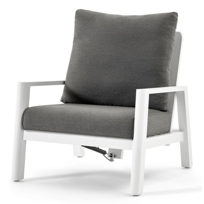 Cirello lounge 1-zit in wit aluminium