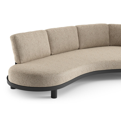 Donato loungebank in zwart aluminium met bora jungle all weather cosytica kussen