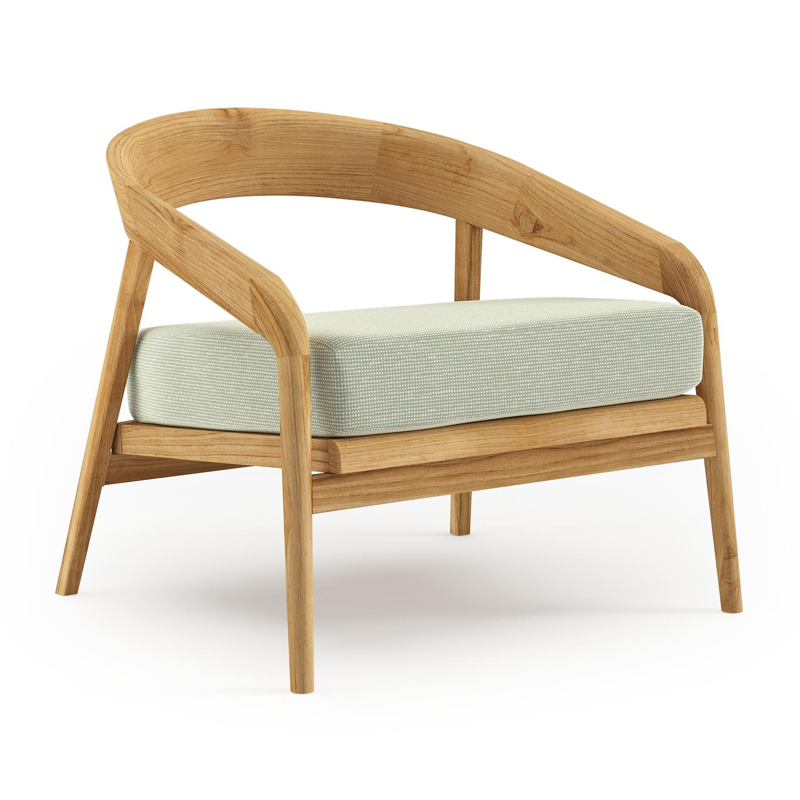 Lacrima loungestoel in teak met slow spirea all weather Sunbrella® luxe kussen