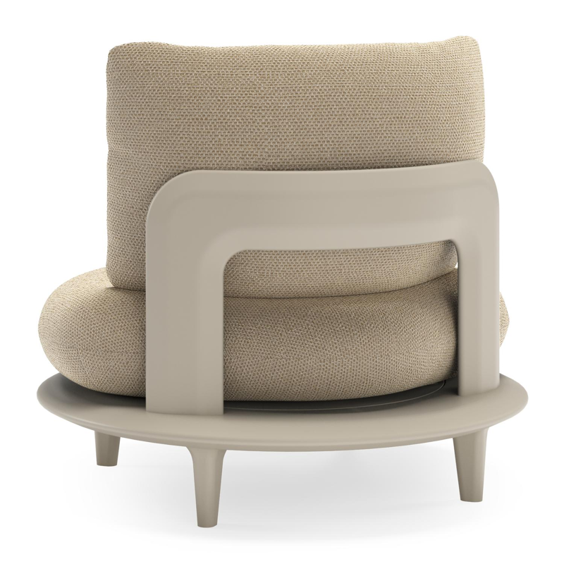 Bomero loungestoel in beige aluminium met althea camel all weather cosytica kussen