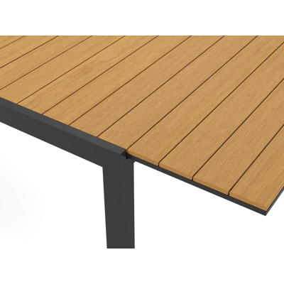 Oviedo verlengbare tuintafel in zwart aluminium en polywood - L 200/280 x B 94.5 x H 75 cm