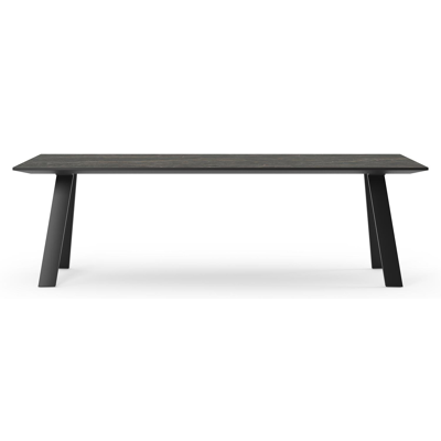 Cesano tuintafel in zwart aluminium en volkeramiek black obsession - L 240 x B 100 x H 75 cm