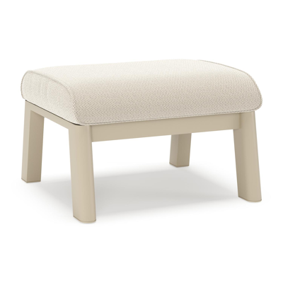 Cirello poef in beige aluminium met lopi marble all weather sunbrella® luxe kussen