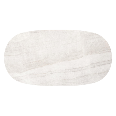 Amico loungetafel bombo in wit aluminium en volkeramiek Taj Mahal - L 171 x B 89 x H 24 cm