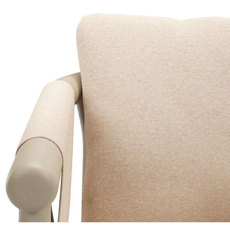 Amico stapelbare tuinstoel in beige aluminium met stoelkussen in All Weather Sunbrella® Luxe Heritage Papyrus