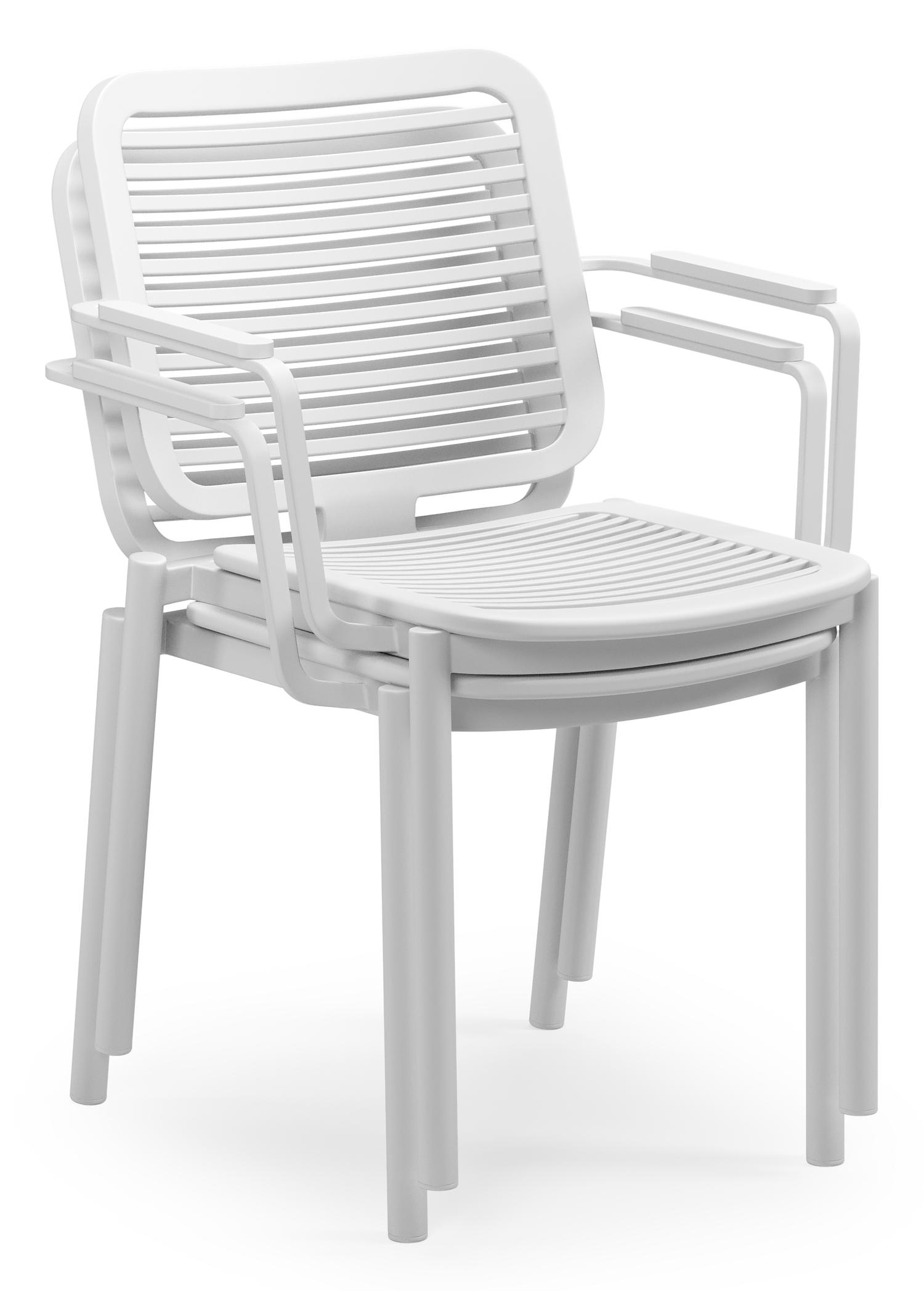Chaise de jardin empilable Fano en aluminium blanc