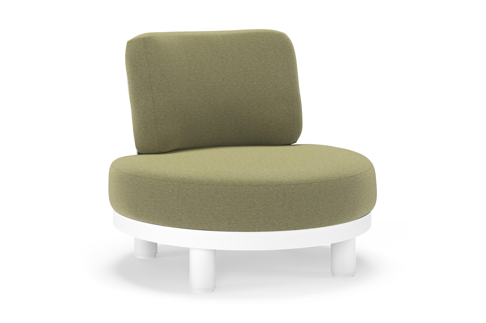 Donato loungestoel in wit aluminium met all weather sunbrella® luxe Heritage Leaf kussen