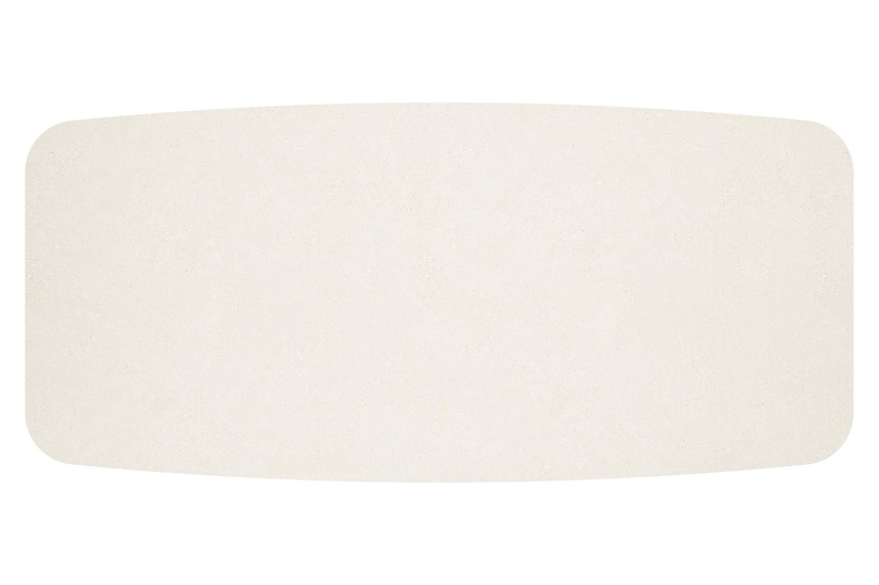 Pamplona bootvormige tuinset in wit aluminium en sintered stone crema minerale met 6 Matera tuinstoelen