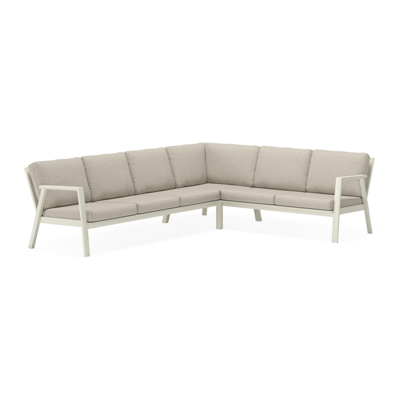 Avila loungehoek in beige aluminium met twilight granite weather+ softtouch kussens