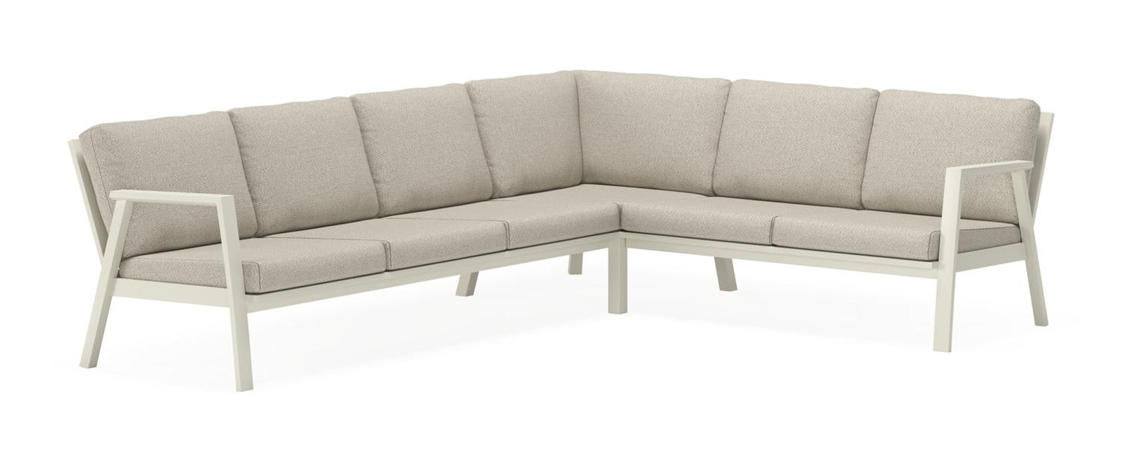 Avila loungehoek in beige aluminium met twilight granite weather+ softtouch kussens