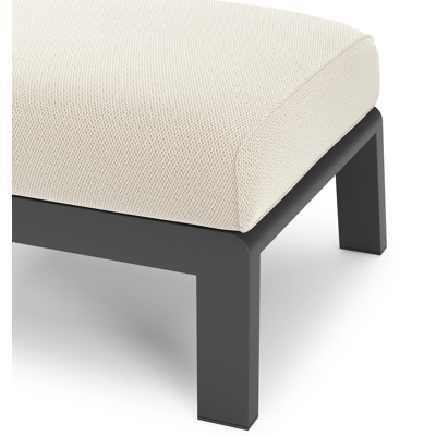 Cosenzo poef in zwart aluminium met lopi marble all weather sunbrella® luxe kussen