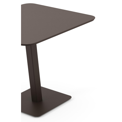 Table de jardin inclinable Fano rectangulaire arrondie en aluminium brun foncé - Lg. 80 x Lrg. 80 x Haut. 72 cm