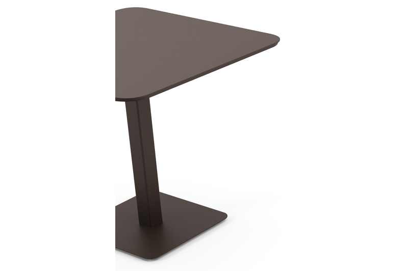 Fano kantelbare tuintafel rechthoekig afgerond in donkerbruin aluminium - L 80 x B 80 x H 72 cm