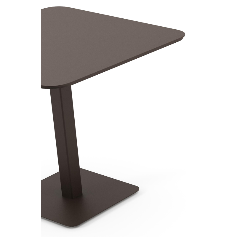 Fano kantelbare tuintafel rechthoekig afgerond in donkerbruin aluminium - L 80 x B 80 x H 72 cm