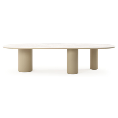 Amico tuintafel bombo xl in beige aluminium en volkeramiek Taj Mahal - L 320 x B 148 x H 73.5 cm