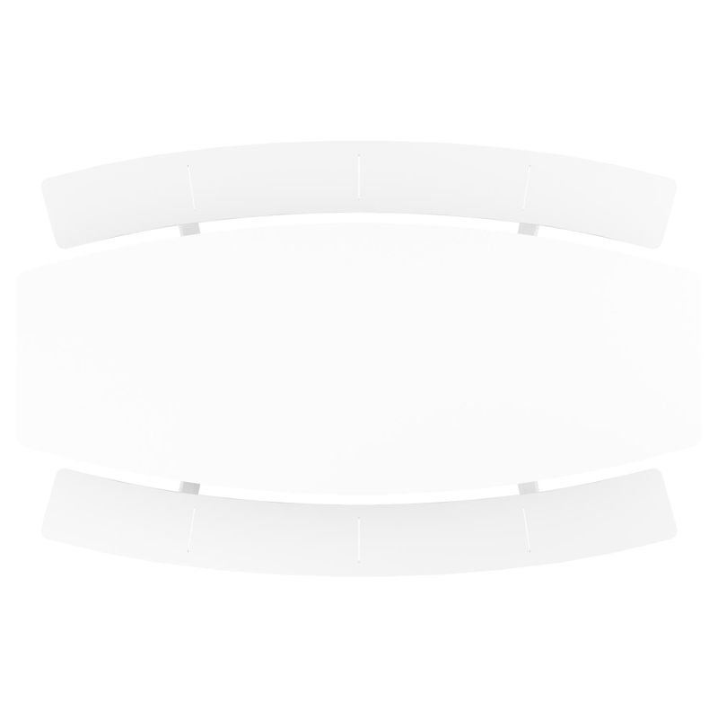 Forno picknicktafel bootvorm in wit aluminium en volkeramiek arctic white tafelblad - L 280 x B 192 x 72 cm
