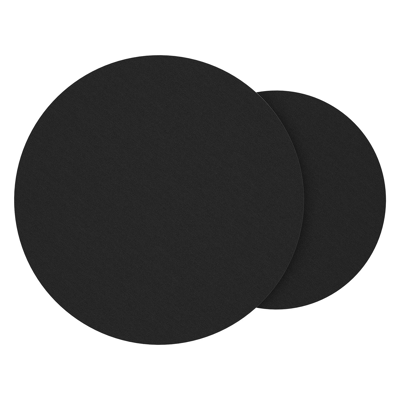 Ensemble de 2 tables d'appoint Fano ronde en aluminium beige et céramique pleine Nero Black - Diam. 85 x Haut. 35 cm