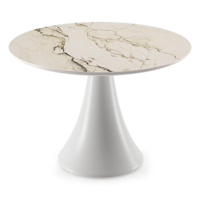 Fano loungetafel in wit aluminium en volkeramiek colorado dunes - Dia. 85 x H 55 cm