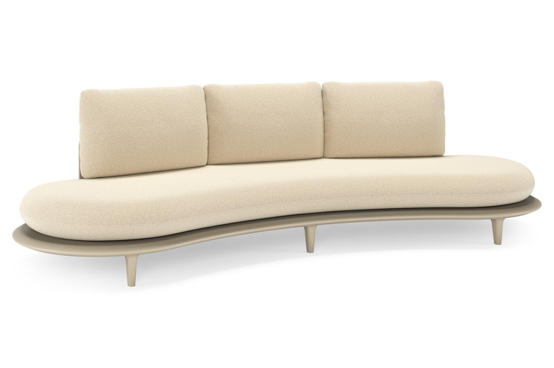 Bomero loungebank in beige aluminium met soul papyrus all weather solica kussen