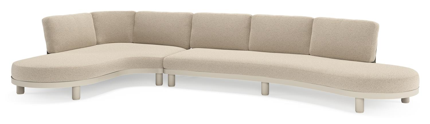 Salon de jardin d'angle Donato en aluminium beige et coussins en all weather cosytica Marbella Beige