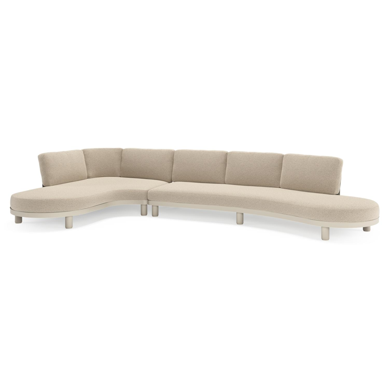 Donato loungehoek in beige aluminium met all weather cosytica Marbella Beige kussen