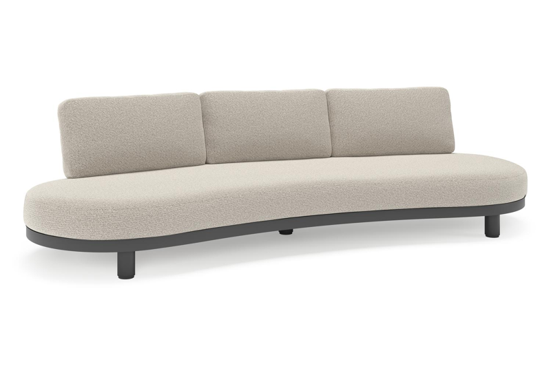 Donato loungebank in zwart aluminium met all weather solica Firenze Sand kussen