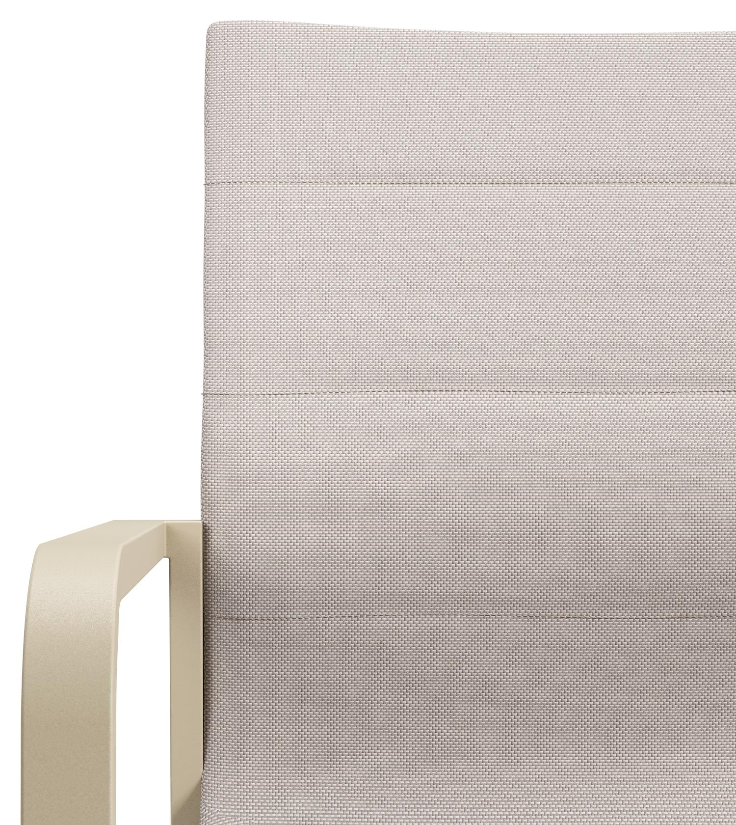 Chaise de jardin empilable Como en aluminium beige et textilène luxe double beige 